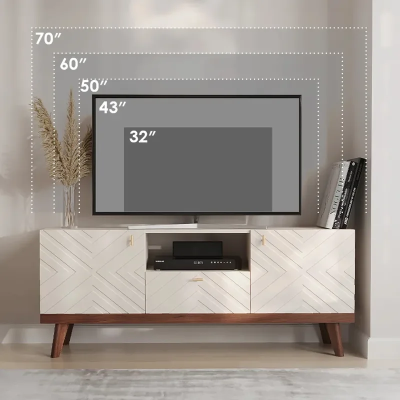 for Modern Simple Multifunctional Cabinet Door Groove Design 2 Doors TV Cabinet for Home Entertainment New Customized