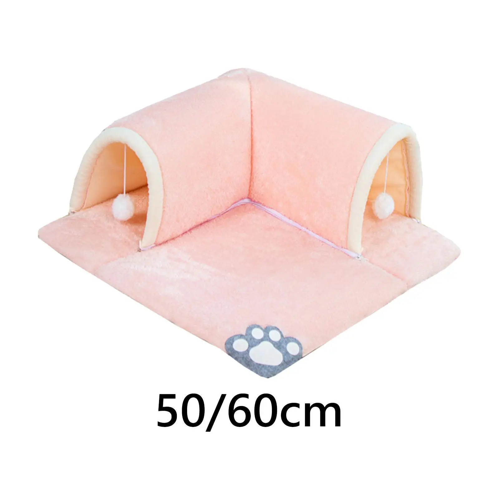 Kitten Tunnel Tube Folded with Ball Play Tent Cat Passage Runway Cat Tunnel