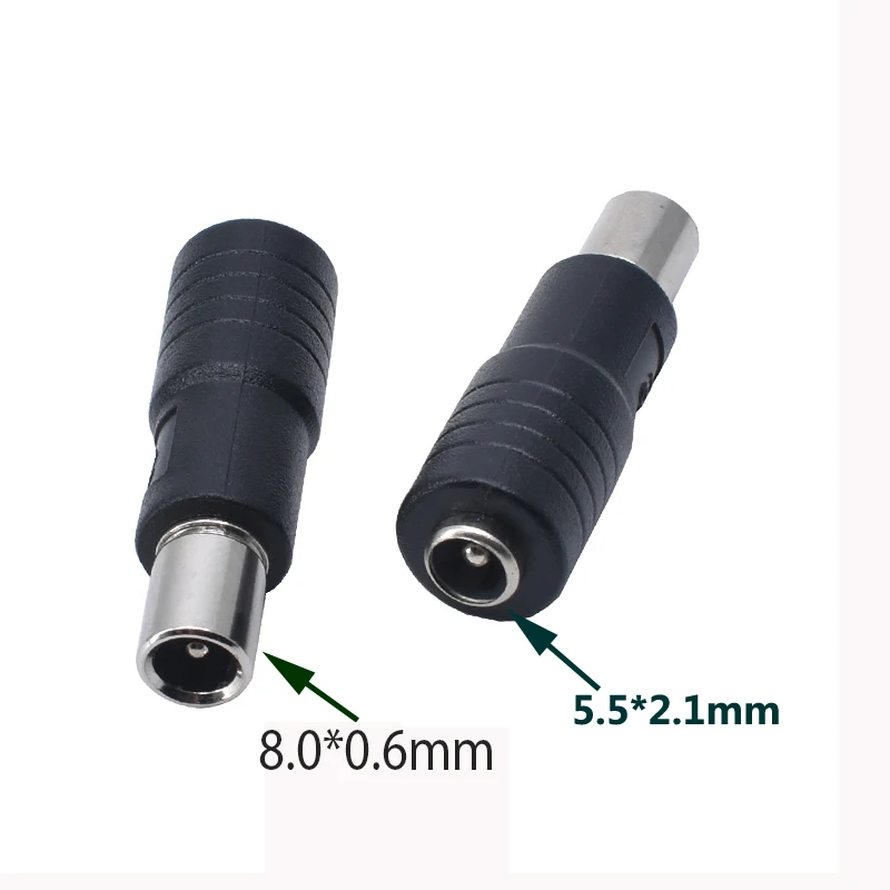 Dc Jack 8.0*1.6/8.0x1.6mm Male To 5.5x2.1mm Female Dc Power Aadpter For Xiaomi Laptop For Balance Scooter Charging Dc Jack Plug