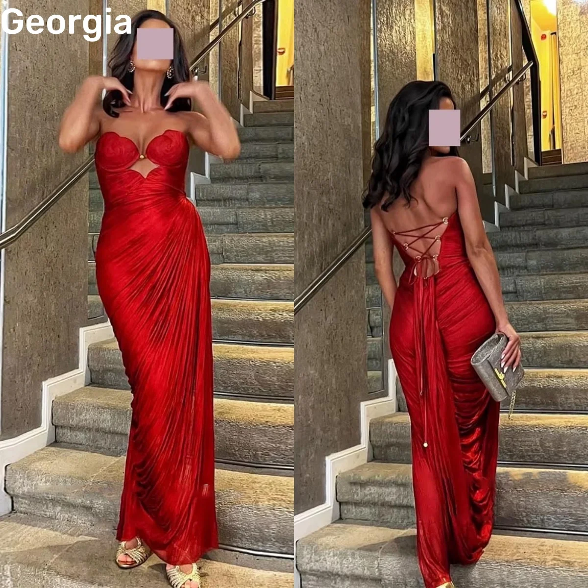 

Evening Dresses A-Line Sweetheart Floor-Length Dress Women Elegant Luxury Zipper Up Ruffle Sleeveless Lining Birthday Dresses Lu