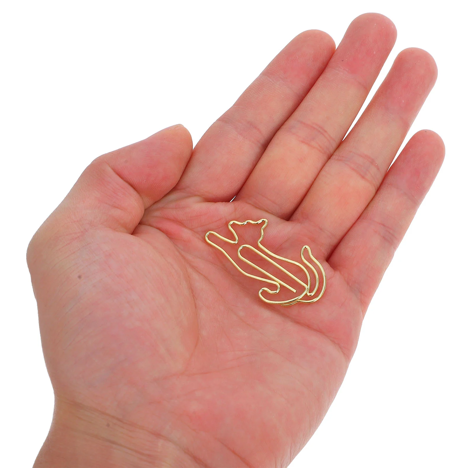 25 Pcs Cat Paper Clip Photo Clips Animal Shaped Bookmark Metal Paperclip for Students