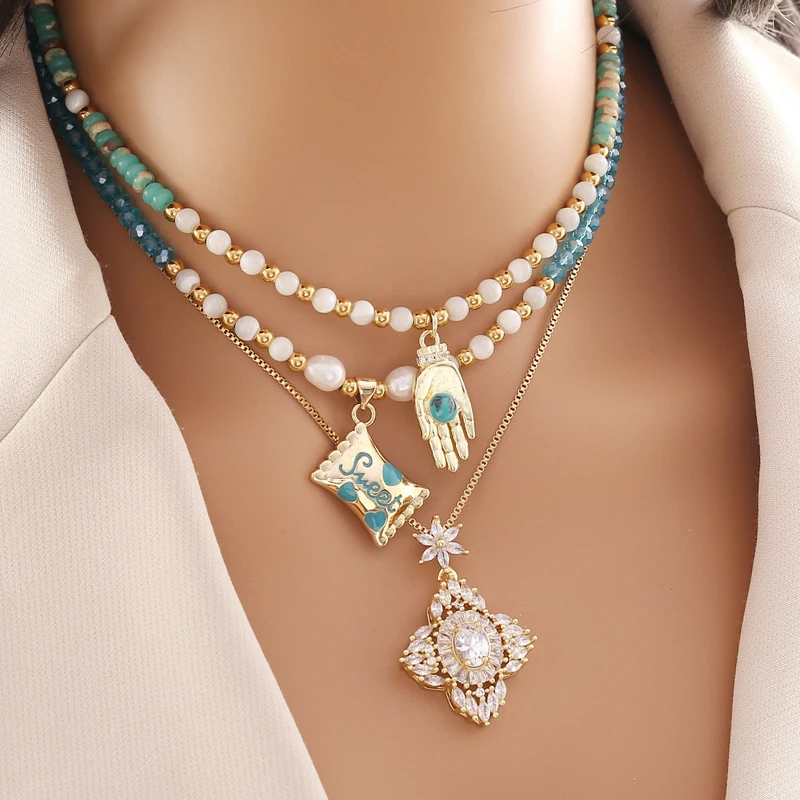 

Boho Vintage Choker Necklaces for Women Trend Personality Pendant Necklace Temperament Stainless Steel Clavicle Necklace Jewelry