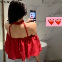 Blouses Women Backless Daily Ladies Summer Colorful Sexy Designer Slash Neck Fashion Leisure Loose Solid Korean Style Elegant
