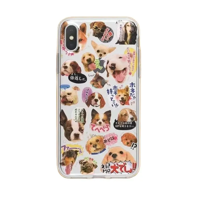 Custodia per telefono Cute Cat Dog per iPhone 11 12 13 14 15 Pro Max 7 8 Plus Mini X XR XS SE custodia per cellulare in TPU Coque