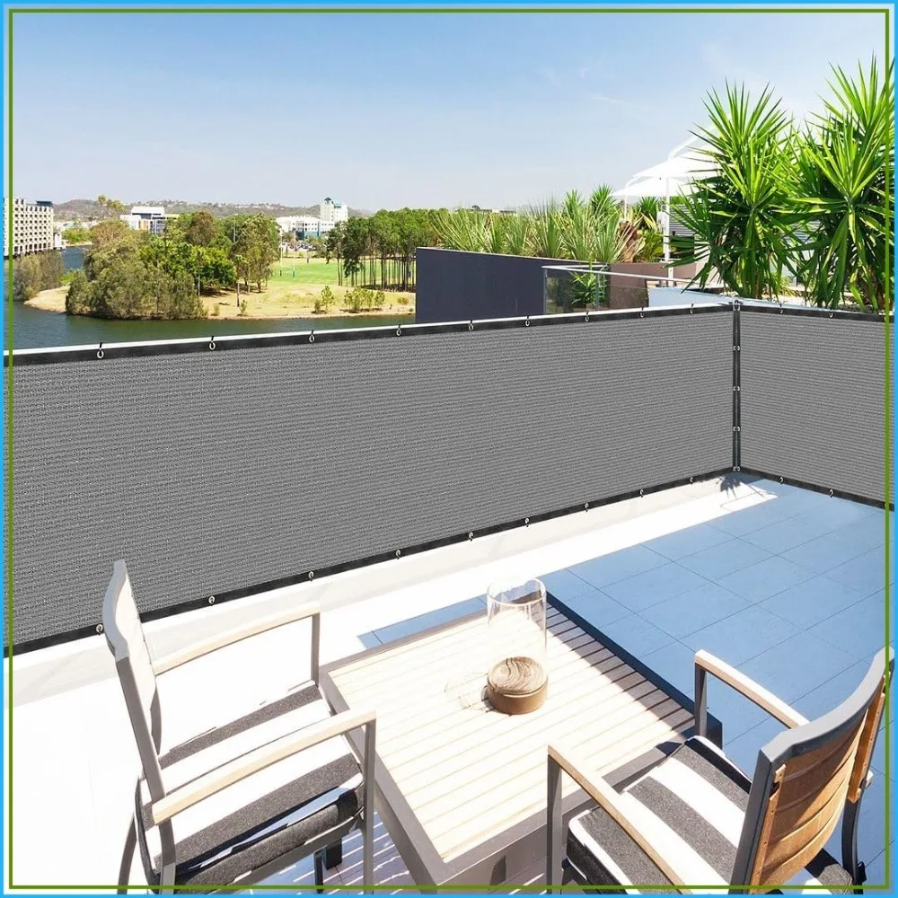 3x92ft Grey Privacy Screen Fence Cover Panel Shade Cloth for Chain Link Gate Patio