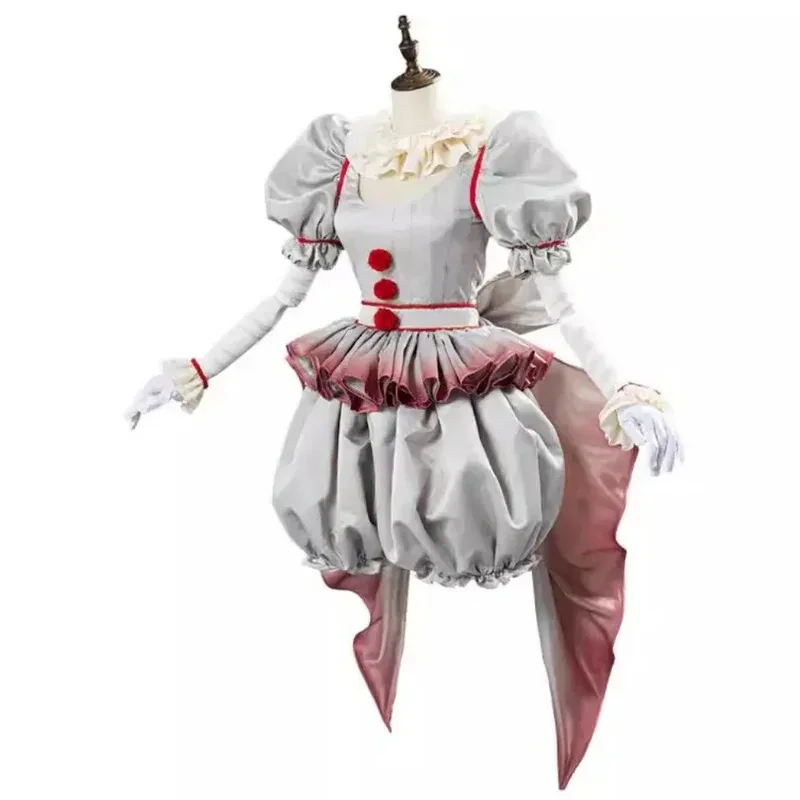DY20Women Cosplay Dress It Pennywise Horror Pennywise el disfraz de payaso Bishoujo Ver Halloween Fancy Joker para niña Partyo ^ o825