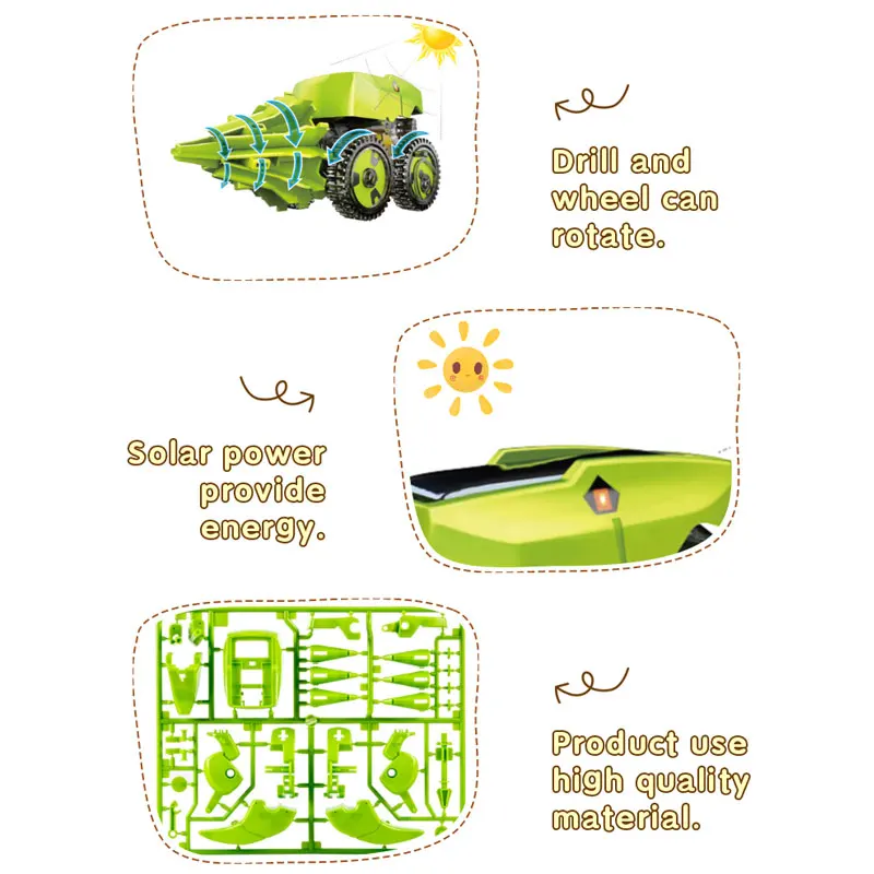 Dinosaur-Themed Solar Energy Powered STEM Toy Robotica Kit DIY Science Car Educational Gadgets for Children Boys