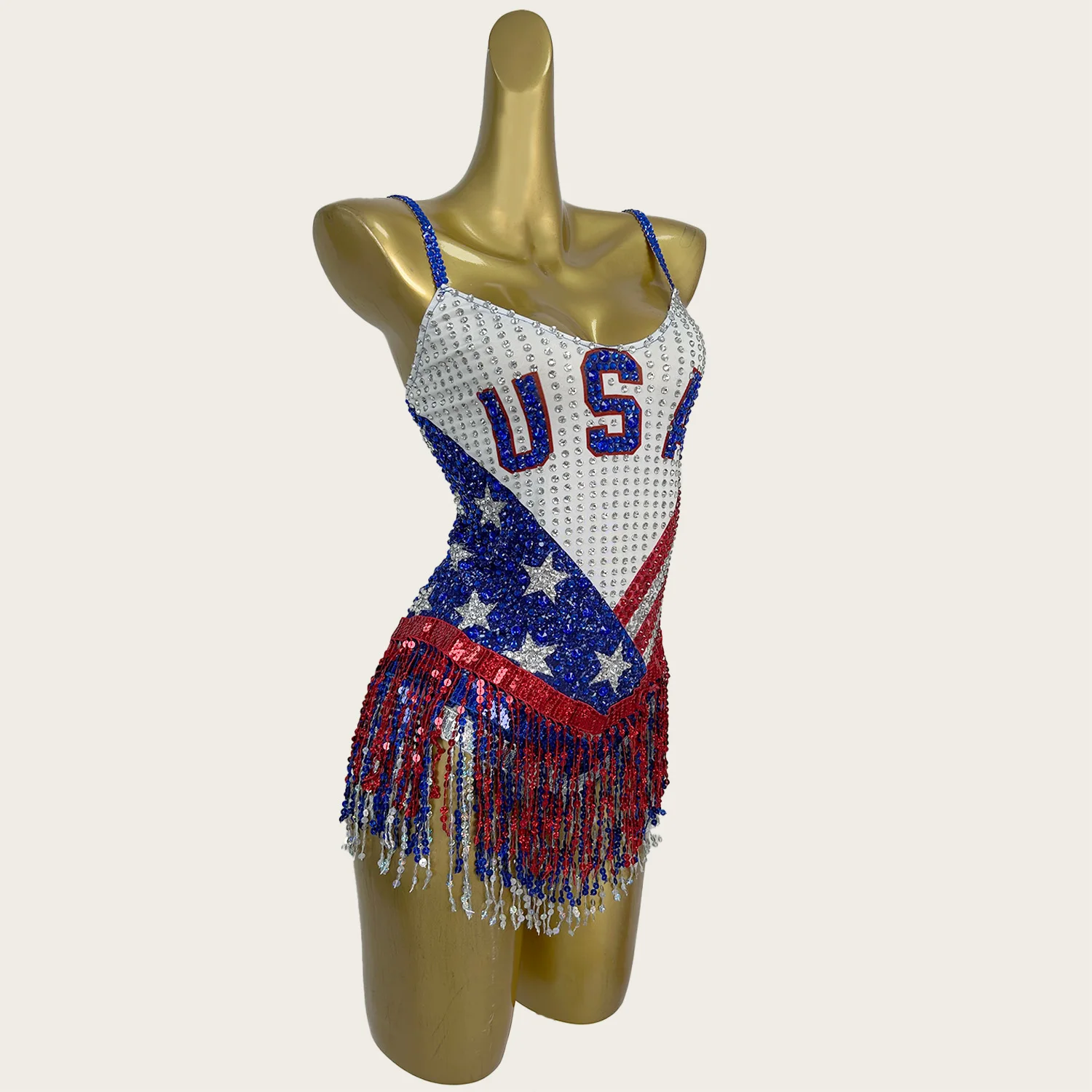화려한 파티 스파이시 걸 의상 치어리더 무대 공연복 쇼걸 섹시 스판덱스 태슬 하이컷 끈 팬티 원피스 레오타드 홍란
