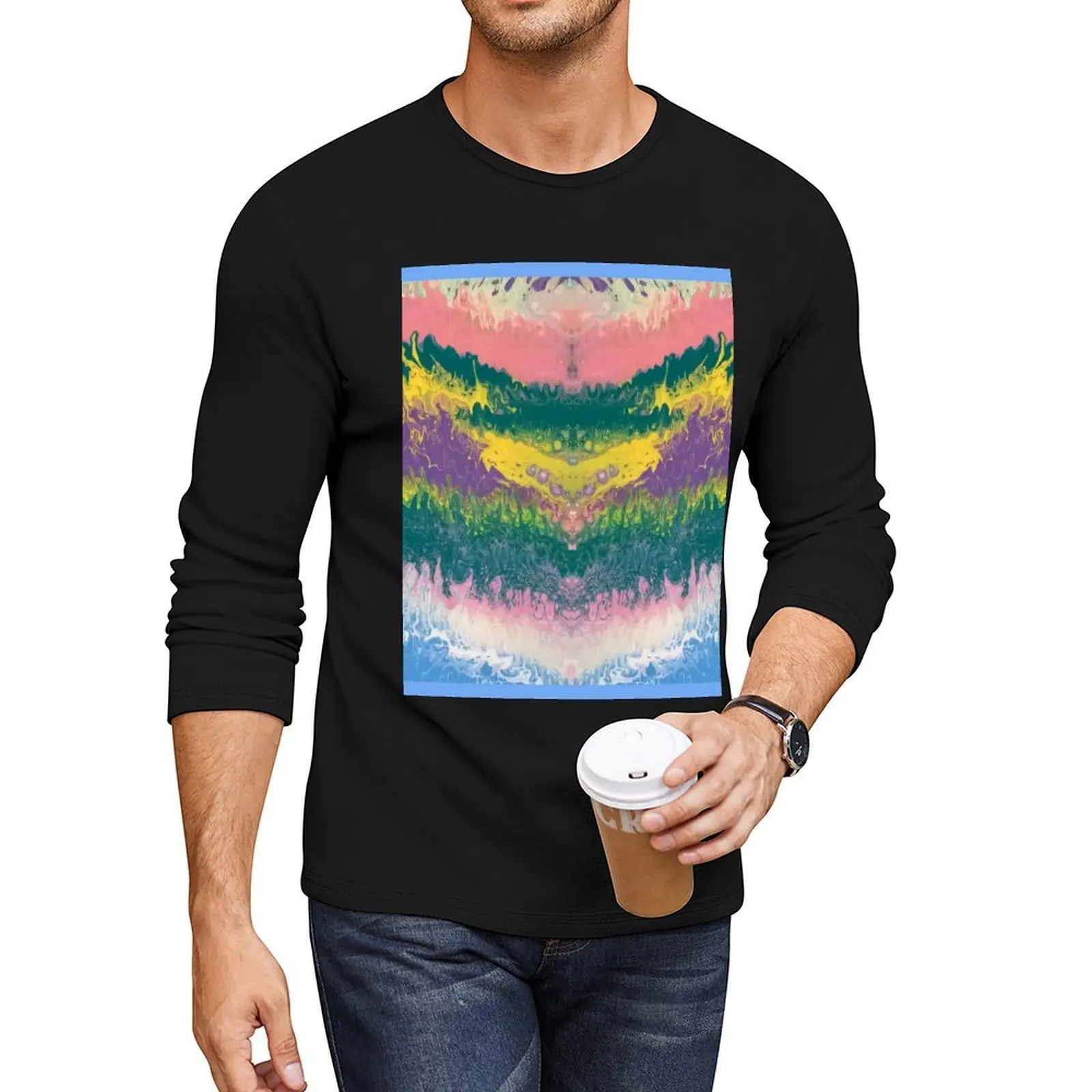

Abstract Painting-South Beach Ocean Waves Long T-Shirt plus size tops sublime t shirt tops boys white t shirts men workout shirt