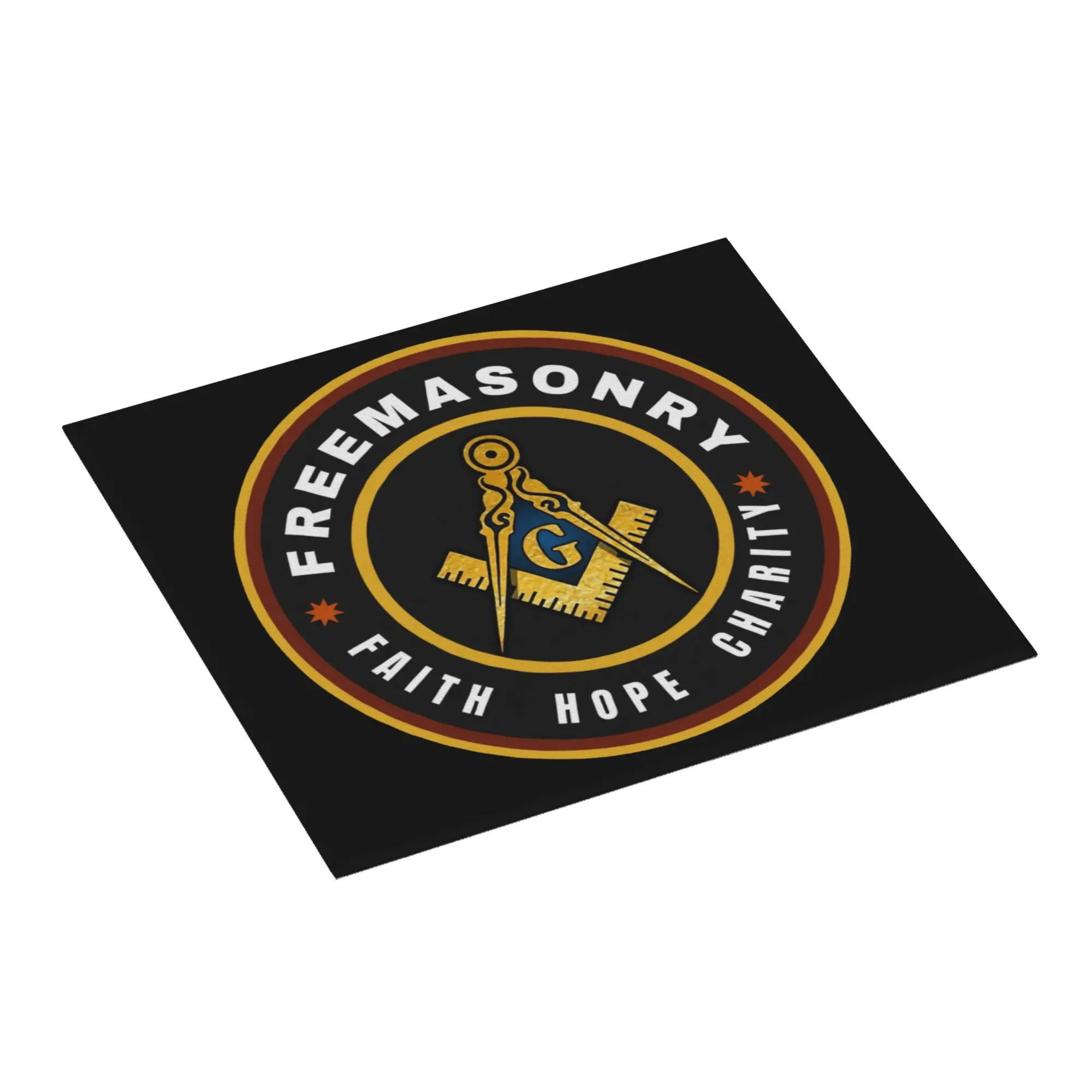 Freemasonry Symbol Non Slip Kitchen Counter Protector Mat Barware Tableware Reusable Masonic Bathroom Drying Mat For Kitchen