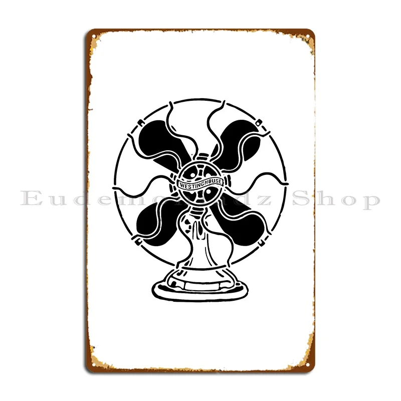 1910 S Westinghouse Fan Graphic Black Metal Plaque Retro Garage Designing Customize Printing Tin Sign Poster