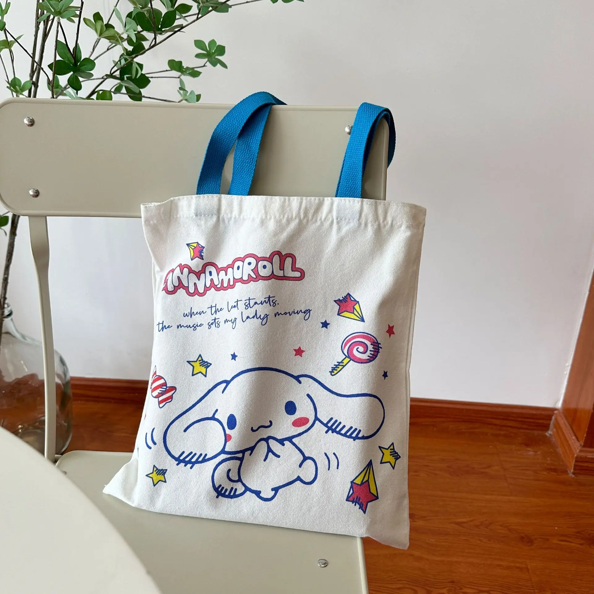 Sanrio Kuromi Cinnamoroll Hello Kitty Retro Canvas Bag Women Commuter Shoulder Handbag Girl Student Large Capacity Schoolbag