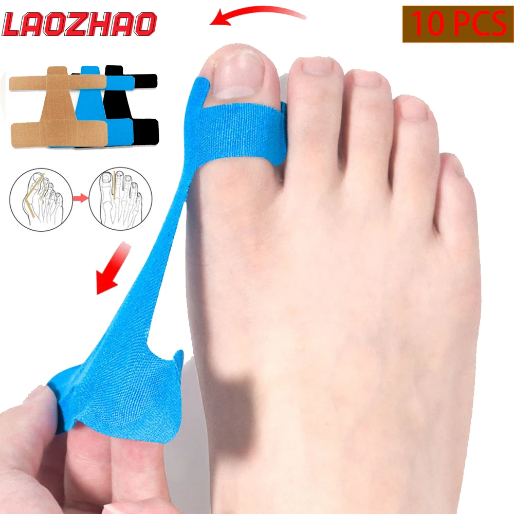 

10PCS Precut Bunion Corrector Tape - Big Toe Support for Hallux Valgus, Breathable Hypoallergenic Kinesiology Tape for Men Women