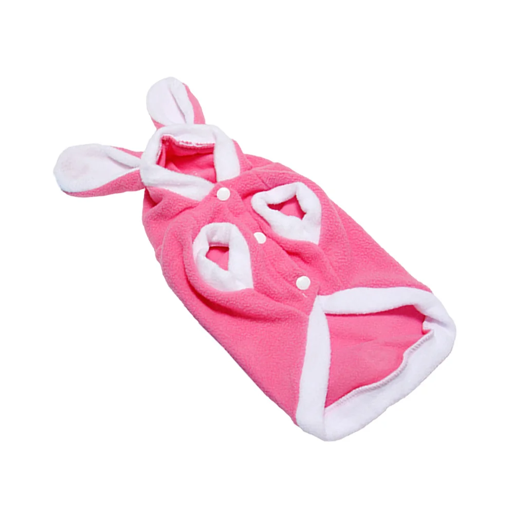 

Pink Size M Rabbit Design Pet Clothes Supplies Warm Fancy Cosplay Costume Dog Pet Makeover Clothes Winter Wear