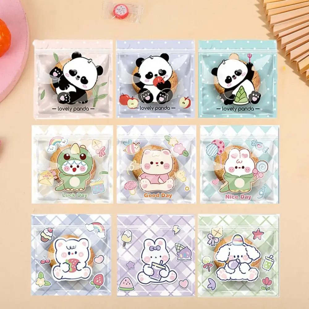 50Pcs Plastic Candy Snack Storage Bags Cute Small Self Sealing Bags Sealed Cartoon Jewelry Gift Packaging Bags Biscuits