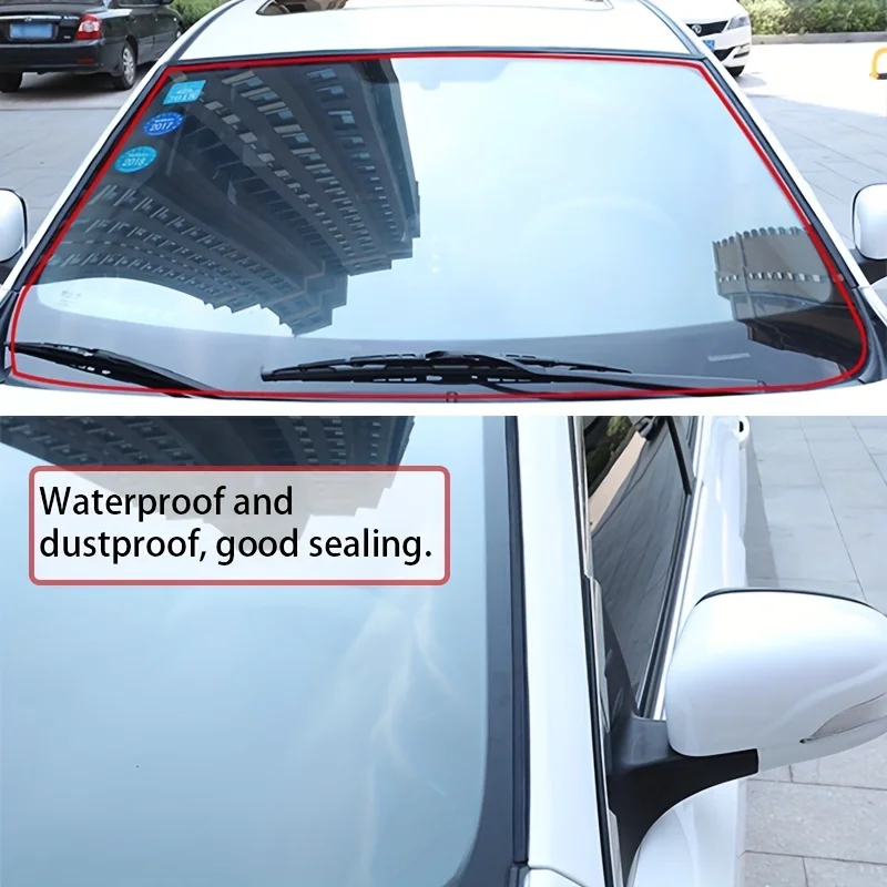 4M Car T Type Rubber Seal Strips Auto Seal Protector Sticker Windshield Roof Rubber Sealing Strip Noise Insulation Accessories