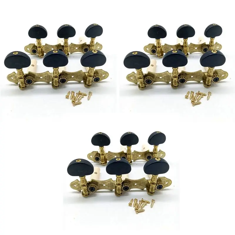 NALFI-3X Left Right Classical Guitar String Tuning Pegs Machine Heads Tuners Keys 3L3R Professional Guitar Accessories,Black