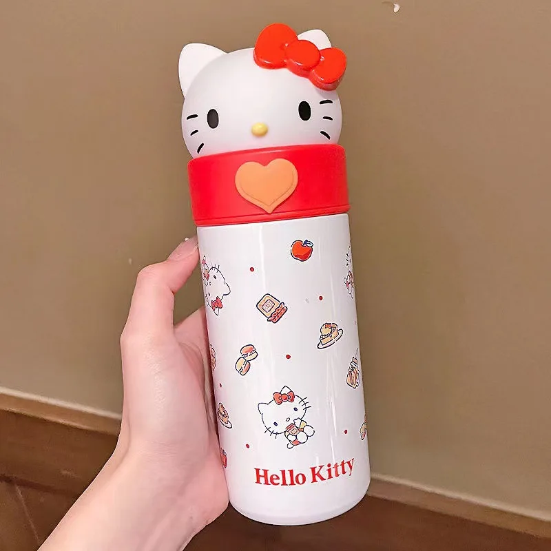 

Термос MINISO Hello Kitty с героями аниме, Kuromi Cinnamoroll, мультяшная мелодия, детский термос, портативная бутылка для воды из нержавеющей стали 316