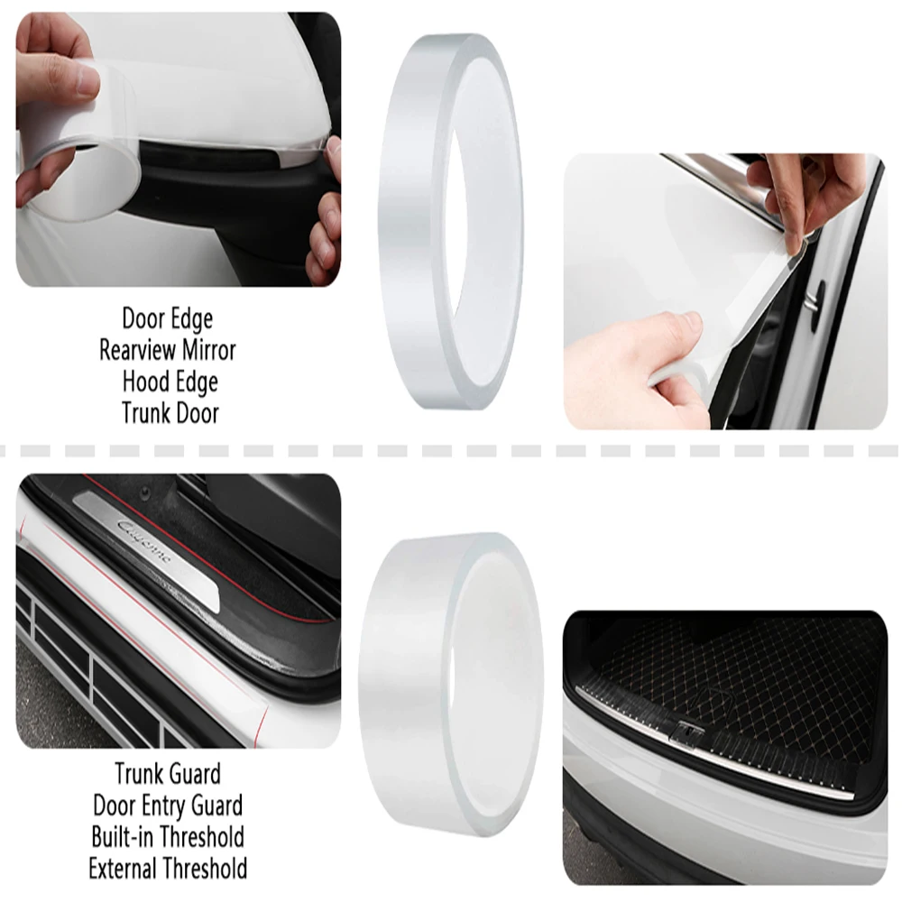 Car Door protector Stickers Sill Strip Bumper Sticker Car Protect Sticker Nano Tape Vinyl Car Trunk Auto Door Sill Anti Scratch