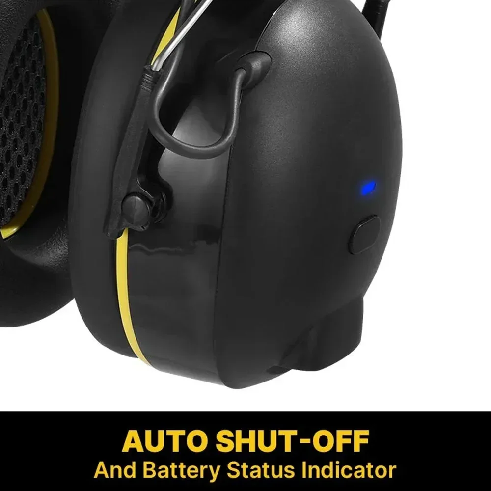 Casque de protection auditive avec réduction du bruit Bluetooth, cache-oreilles de sécurité, suppression du bruit, casque pour la prise de vue, 28dB