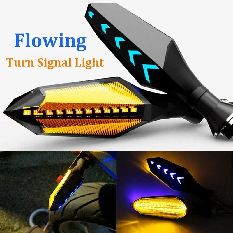 

1pcs 8mm Motorcycle LED Turn Signal Lamp Sequential Flowing Flash Indicator Lights Amber Running Light Motorcycle Tail Light