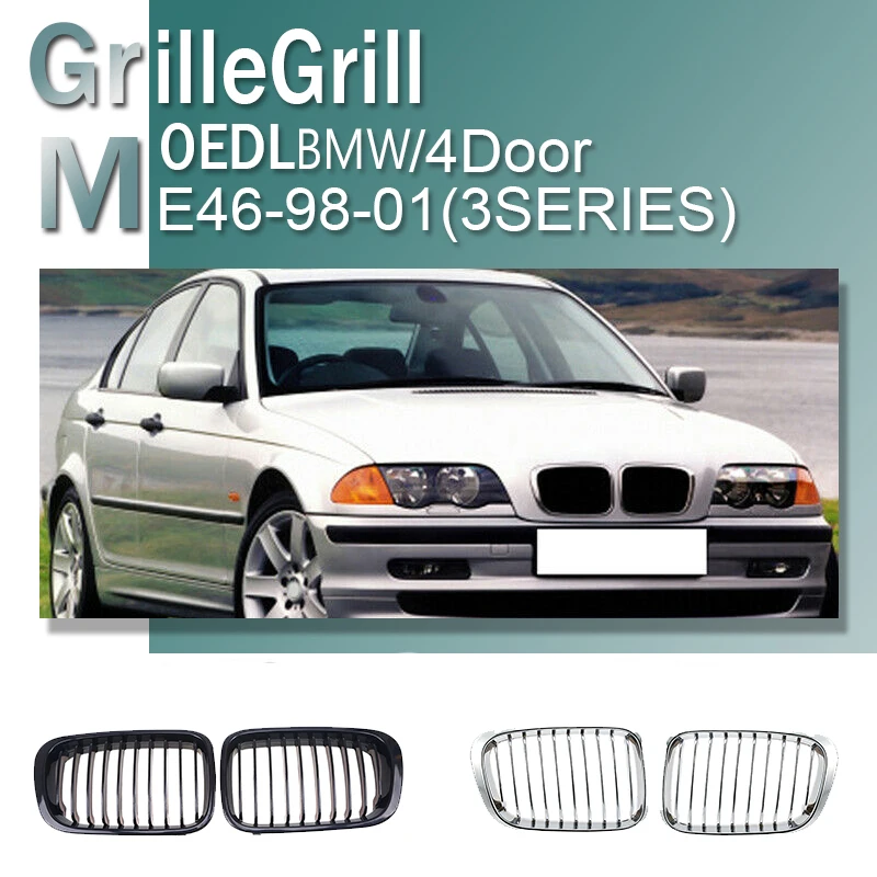 Front Kidney Grille Racing Air Inlet Grill Fit For BMW 3 Series E46 325i 330i 323i 4 Door 1998 1999 2000 2001 Car Accessories