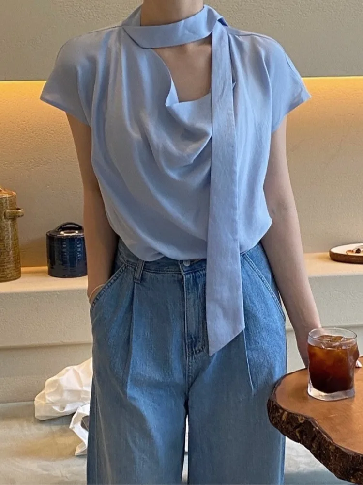 

Ele Aosphere Women's irt Summer New Design Sensation Sa Fly Sve Top Commute Pure Color ort Sve Loose Fit