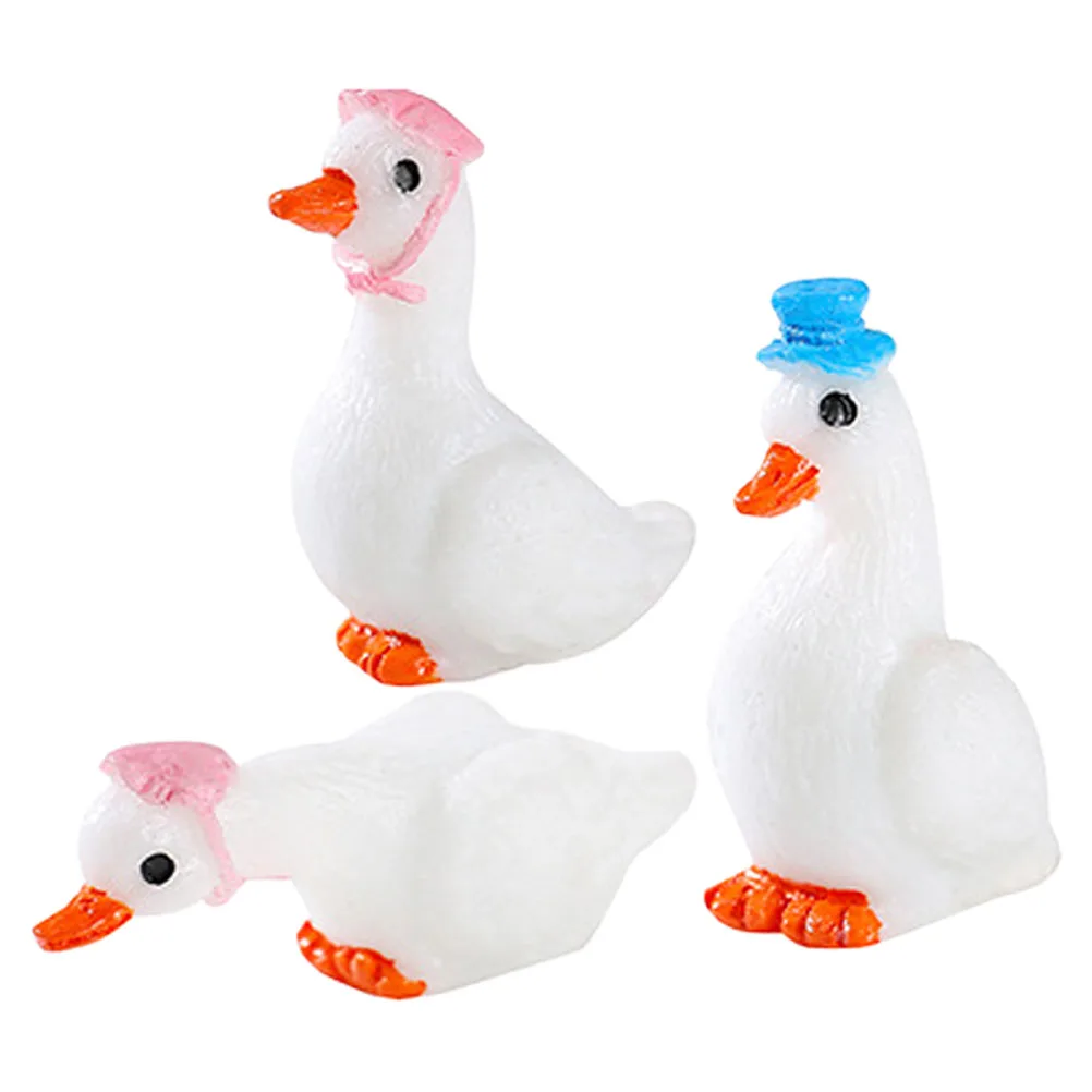

3pcs Resin White Swan Statues for House Garden Flowerpot Mini Swan Decor Landscape Aquarium Decoration Adornments