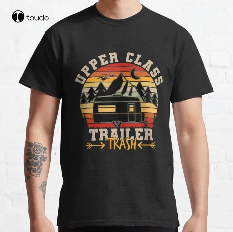 Upper Class Trailer Trash Retro Vintage Sunset Camper Motorhome Camper Upper Class Trailer Trash Retro Classic T-Shirt Tee Shirt