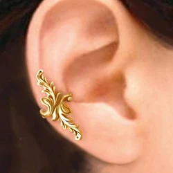 Huitan Vintage Clip on Earrings for Women Antique Silver Color/Gold Color Aesthetic Ear Cuffs Accessories Hip Hop Girls Jewelry