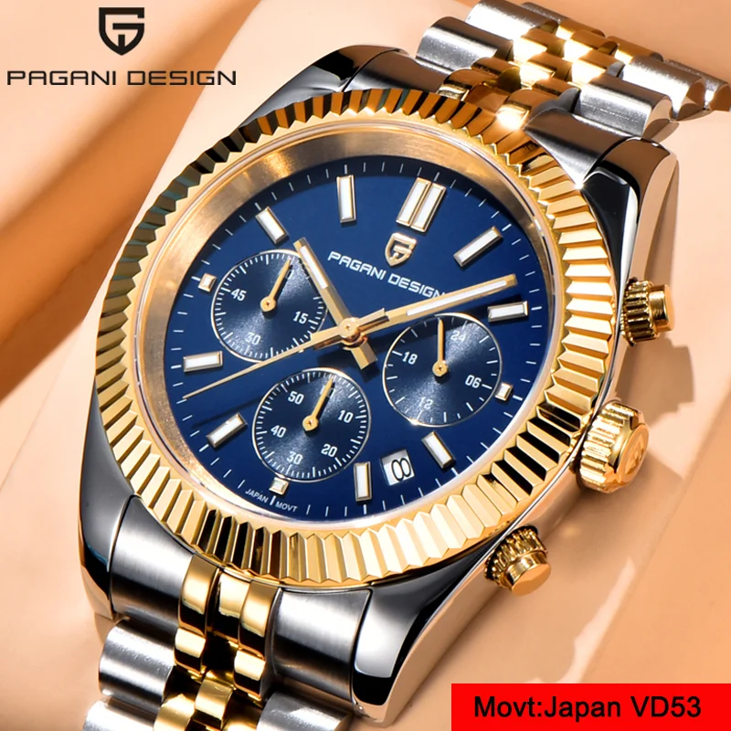 PAGANI DESIGN Original Brands 2025 New Men's Quartz Watches Stainless Steel Sapphire waterproof Sports Watches Gift for Man