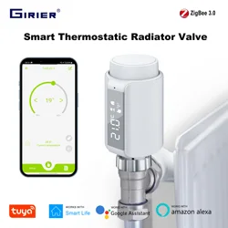 GIRIER TRV Válvula termostática inteligente para radiador ZigBee Controlador de temperatura programável Termostato inteligente para radiador suporta Alexa