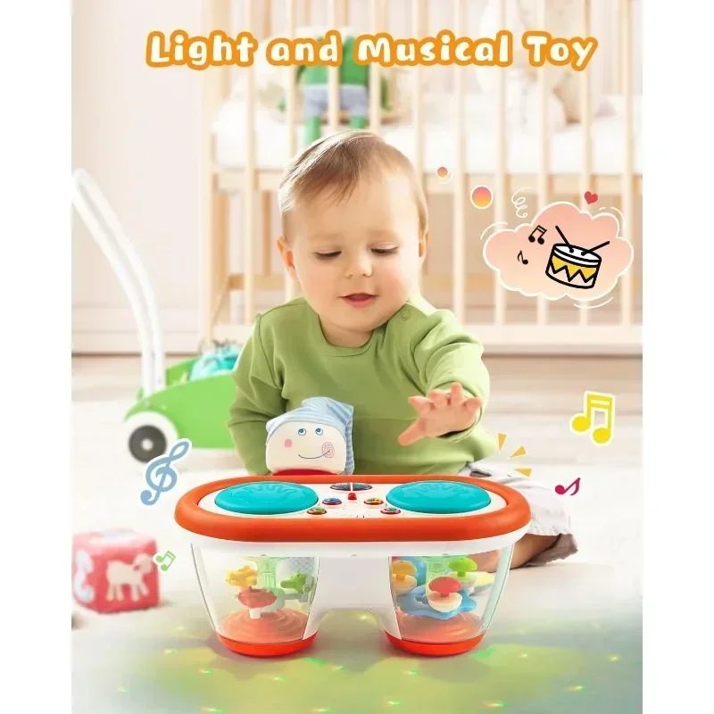 Tambour à clap pour bébé de 12 mois, jouet Musical pour enfants de plus de mois, jouets pour nourrissons, musique rotative sensorielle, jouets lumineux, cadeaux éducatifs précoces pour enfants