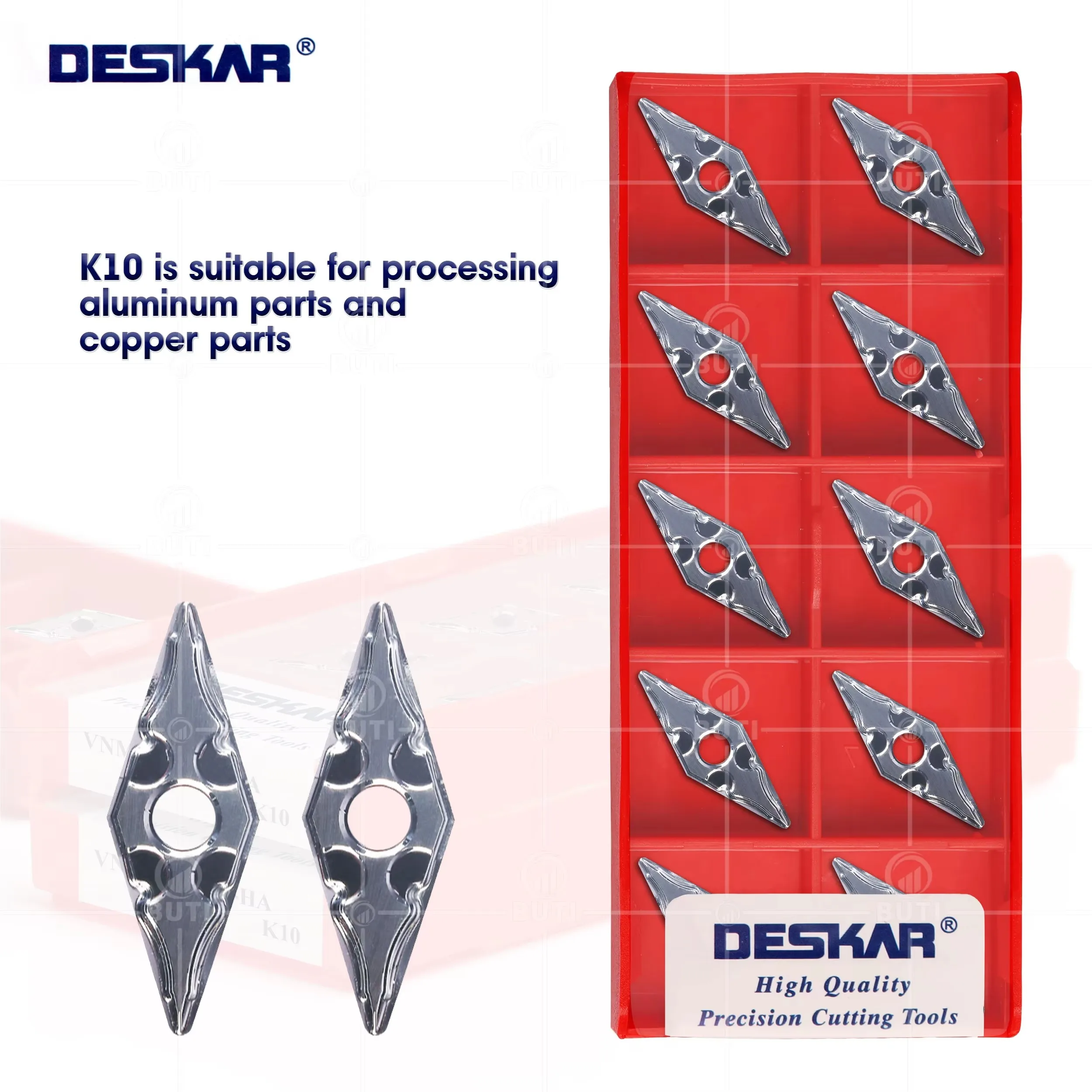 

DESKAR 100% Original VNMG160404 HA K10 VNMG160408 HA K10 CNC Lathe Turning Cutters Cutting Inserts Tools For Processed Aluminum