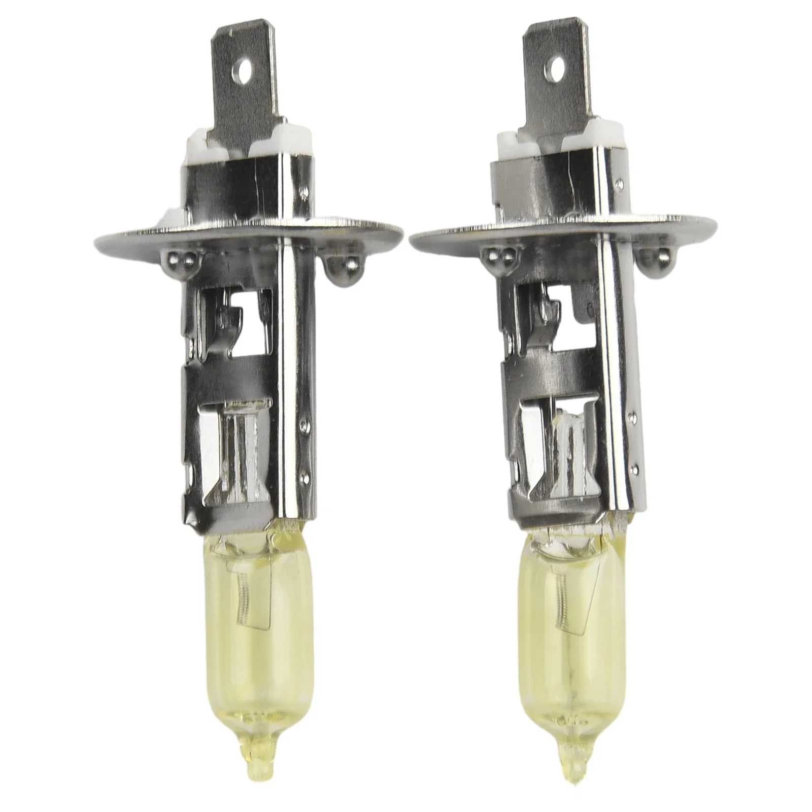 

2pcs Golden Yellow H1 Halogen Bulb High-Beam Headlight Daytime Running Light Yellow Light 12V-24V DC 100W 360 Degrees