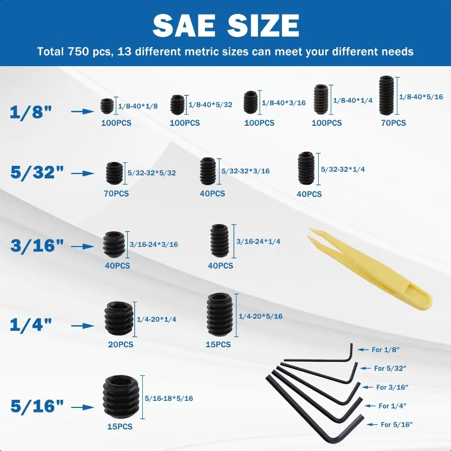 2000 قطعة مجموعة مسامير 26 أحجام متري SAE مجموعة المسمار مجموعة متنوعة ألين رئيس عرافة المقبس رئيس نكش مسامير لتركيبات الحمام تفعل