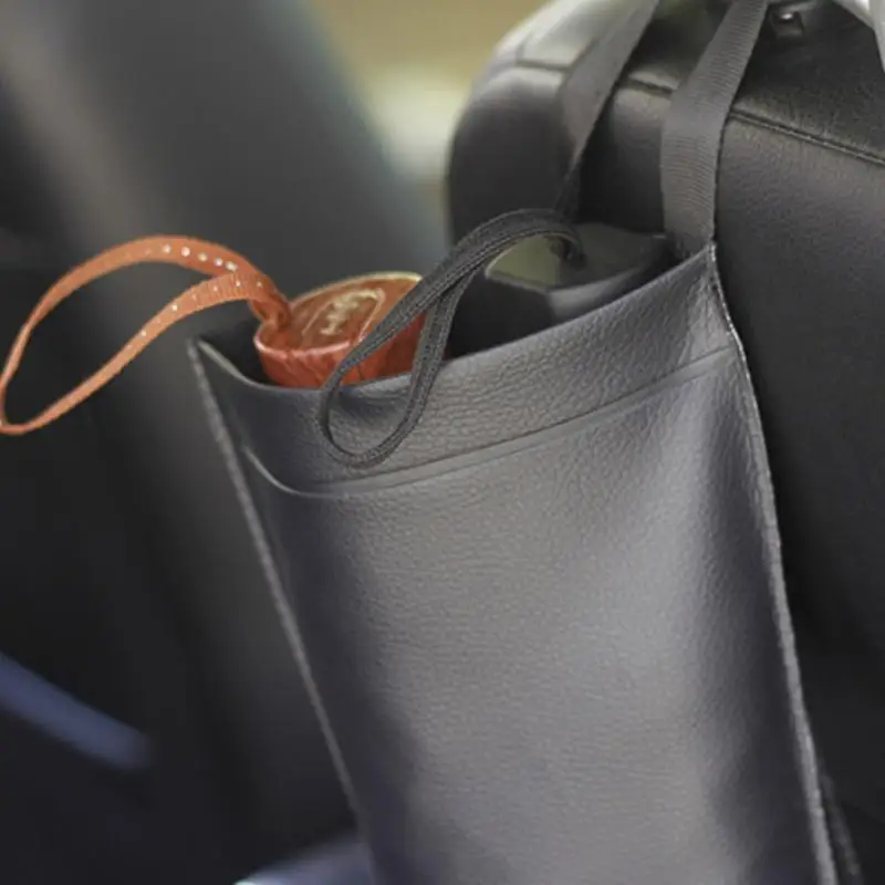 1 قطعة الجلود الاصطناعية مقاوم للماء مقعد السيارة الخلفي السيارات ترتيب اكسسوارات مظلة السيارة حقيبة التخزين حامل #5