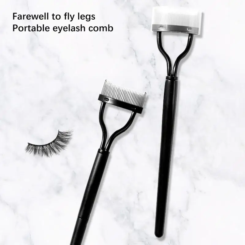 Eyelash Curler Beauty Makeup Lash Separator Foldable Metal Eyelash Brush Comb Mascara Curl Beauty Makeup Cosmetic Tool