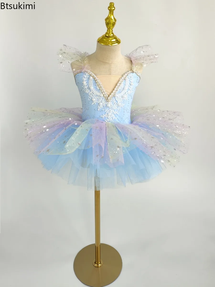Summer New Ballet Dance Dress Girl Stage Tutu Girls Dresses Costume Baby Clothing Robe Fille Kids Outfit Vestidos Children's Day