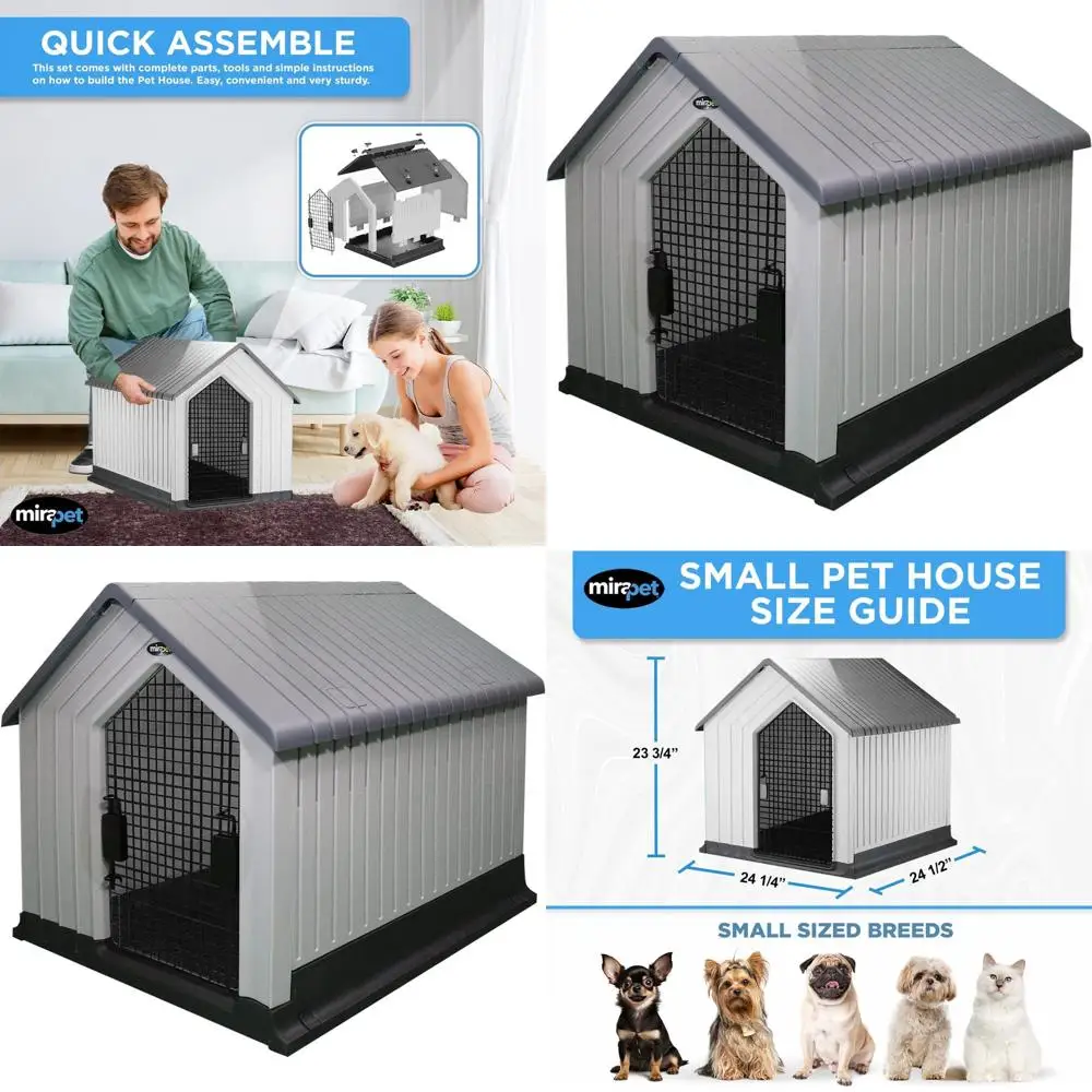 

Прочный водонепроницаемый пластиковый домик для собак малых и крупных пород – подходит для использования в помещении и на улице