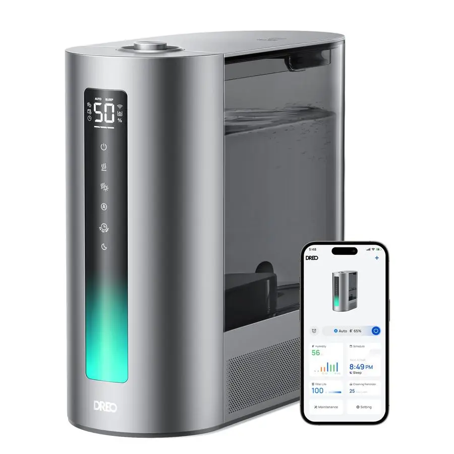 

6L Humidifiers for Bedroom, Smart Warm amp Cool Mist for Large Room, 60Hr Quiet Runtime for Baby, Plant, Humidity Sensor, Indica