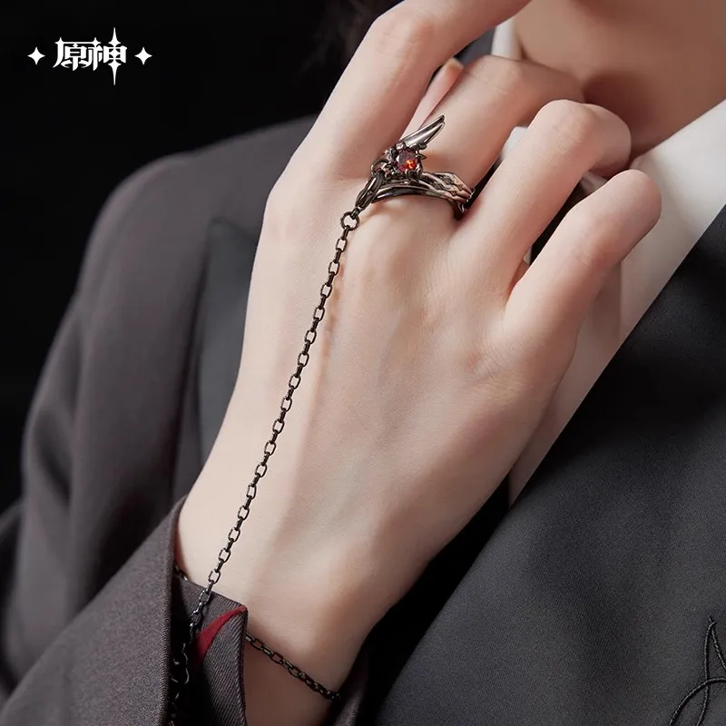 

[Подлинная] miHoYo игра Genshin Impact Arlecchino тематическая серия ожерелье комплект колец аниме аксессуары для одежды косплей подарки на Хэллоуин