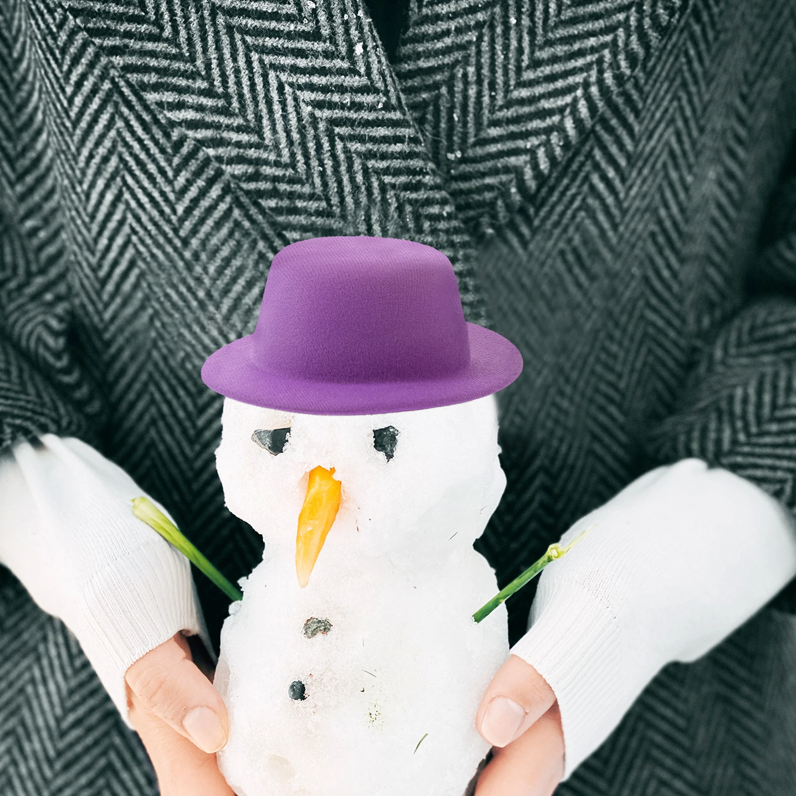 

4 Pcs Mini Hat Snowman Dressing Accessories Miniature Hats for Handicraft Tiny Fabric Crafts Small