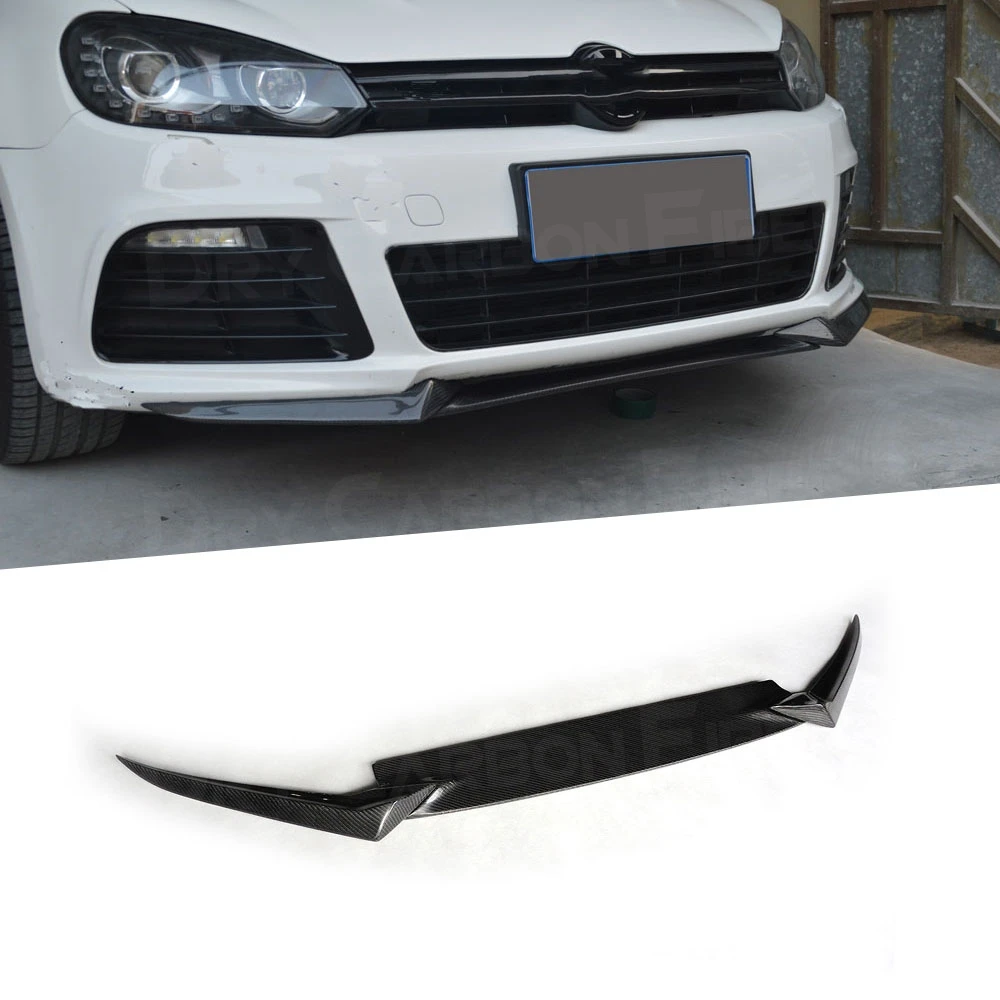 

3 шт. карбоновых сплиттеров-спойлеров для переднего бампера Volkswagen VW Golf 6 VI MK6 R20 2010-2013, накладки на бампер, FRP