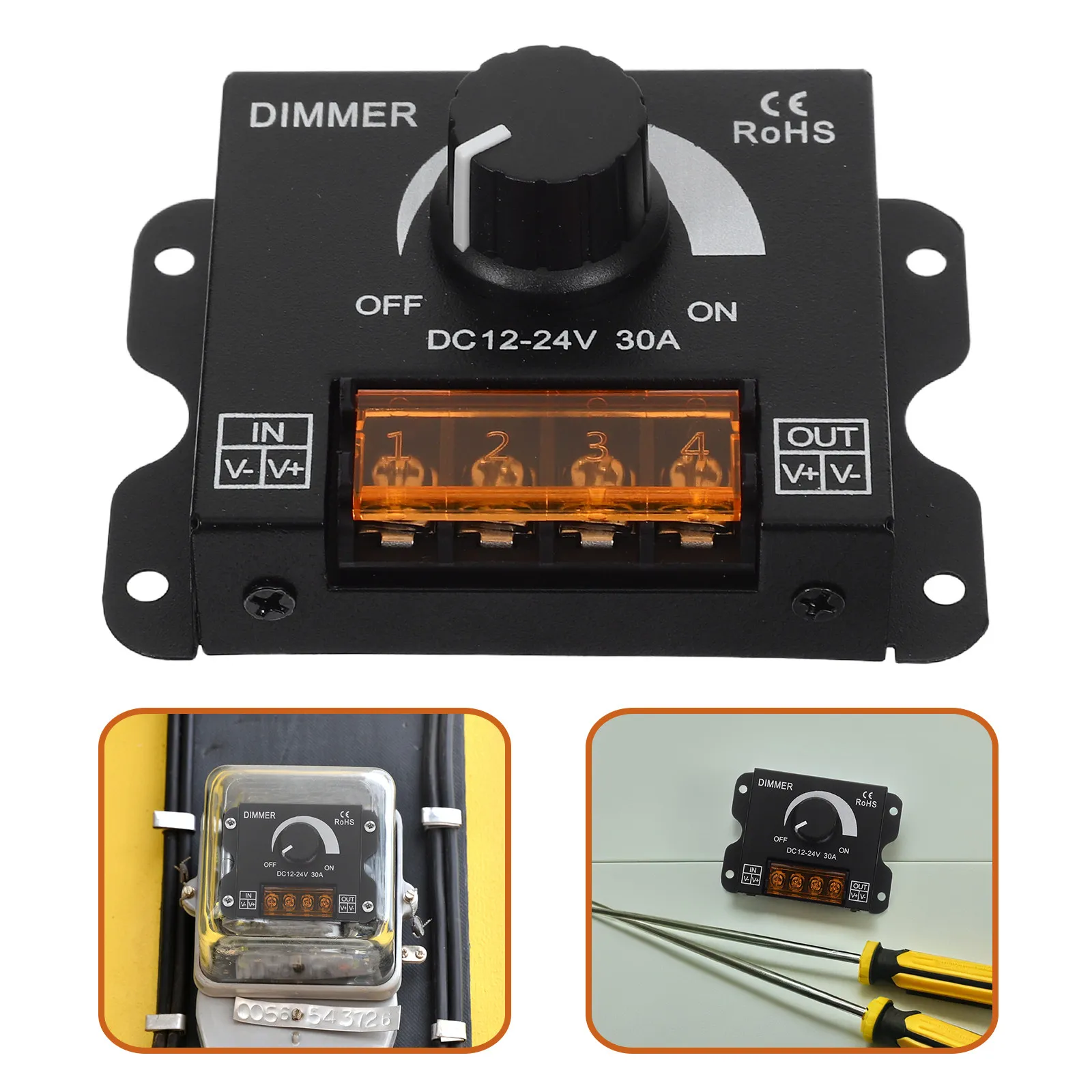 

Контроллер для светодиодных лент 12В/24В, одноканальный, с ручной регулировкой яркости, компактный, экономит место, для создания атмосферного освещения