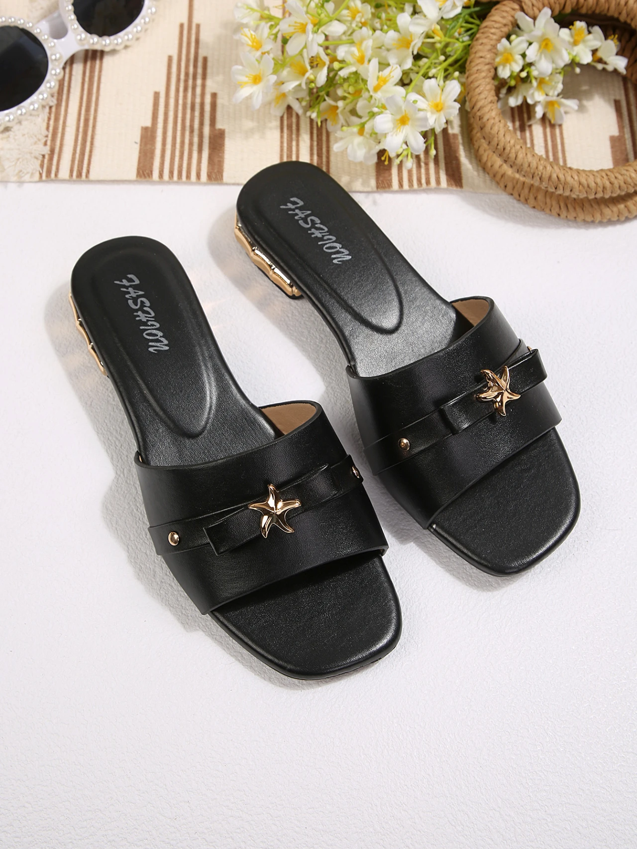 Sommerliche, dicksohlige, atmungsaktive Flip-Flops, Outdoor-Modetrend, leicht, rutschfest, im Strandstil, offene Zehenpartie, Slip-On für Damen – Detail 6