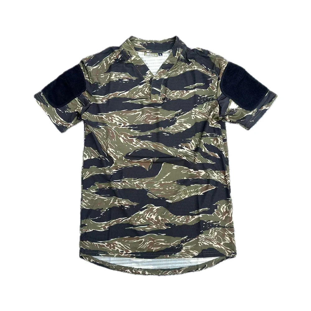 Outdoor Tactical V-Neck Quick Drying Breathable Ice Sports Short Sleeved Shirt