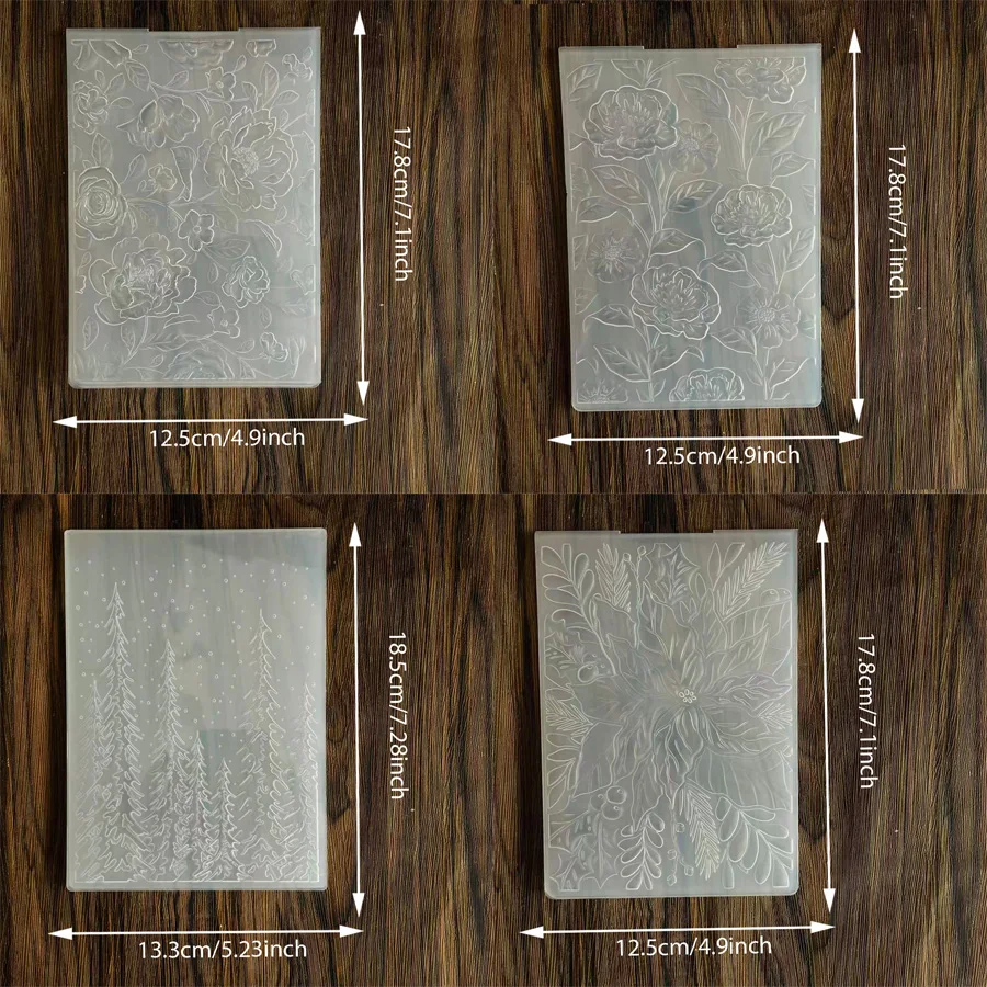 Retro Floral2D/3D geprägte Ordner aus Kunststoff, Prägeordner für die Kartenherstellung, Prägevorlage für Scrapbook