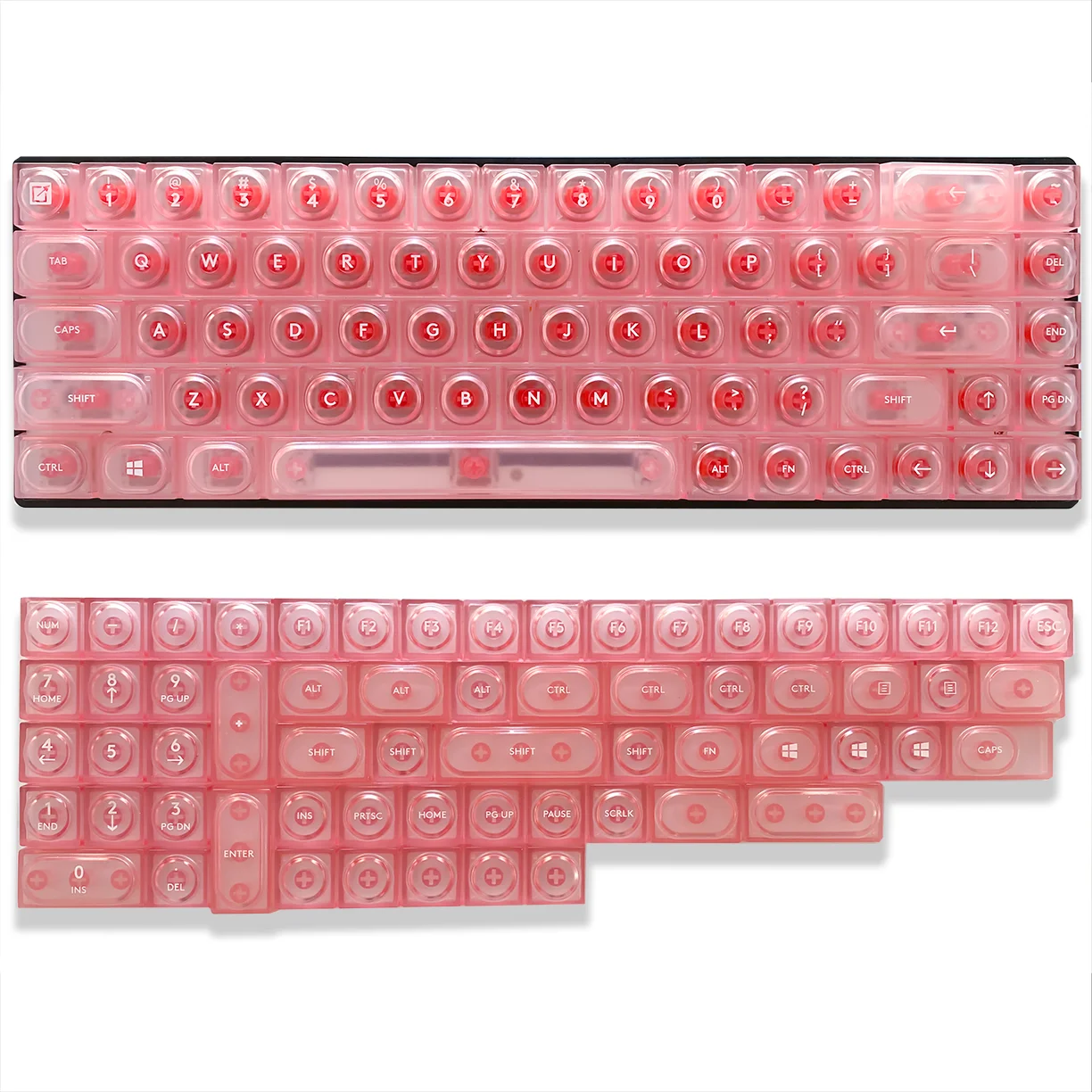 

Doys Keycaps Cute Peach Powder Crystal Ice Cubes Transparent Jelly Powder Transparent Matte PC Personalized Keycap Customization