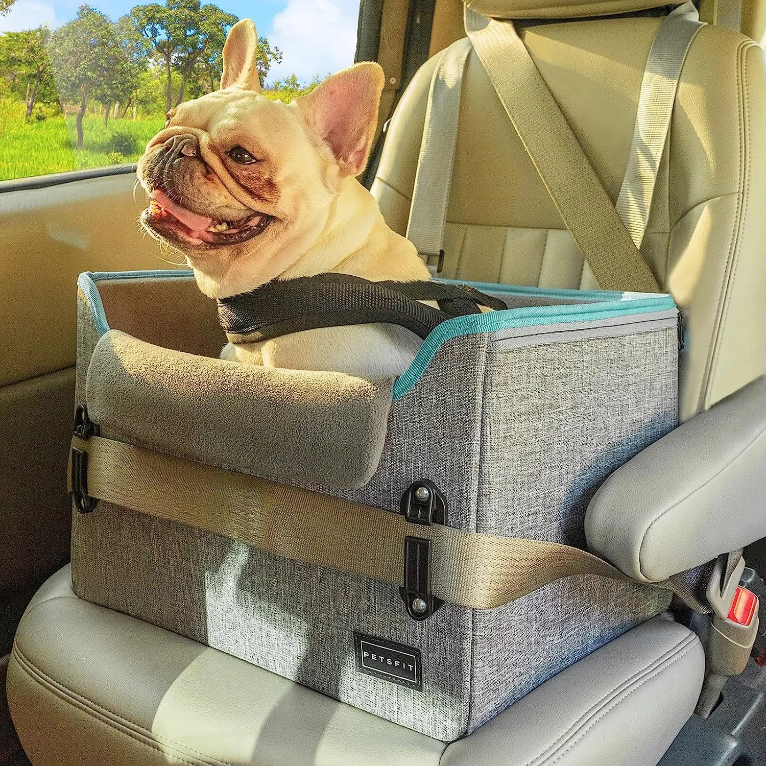 Car Pet Mat Small Dog Car Seat Portable Dog Booster Seat Car Kennel Adjustable Shoulder Strap